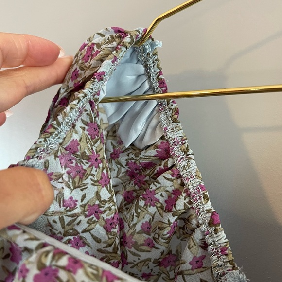 Astr the Label Floral Asymmetric Ruffle Puff Sleeve Shirred Mini Dress - Picture 4 of 17